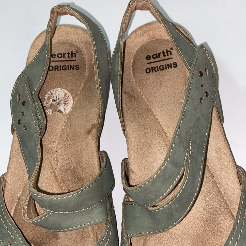 Earth Origins Sage Green Bosk Brenda Flats with Perforated Design Size 8W - Picture 3 of 16
